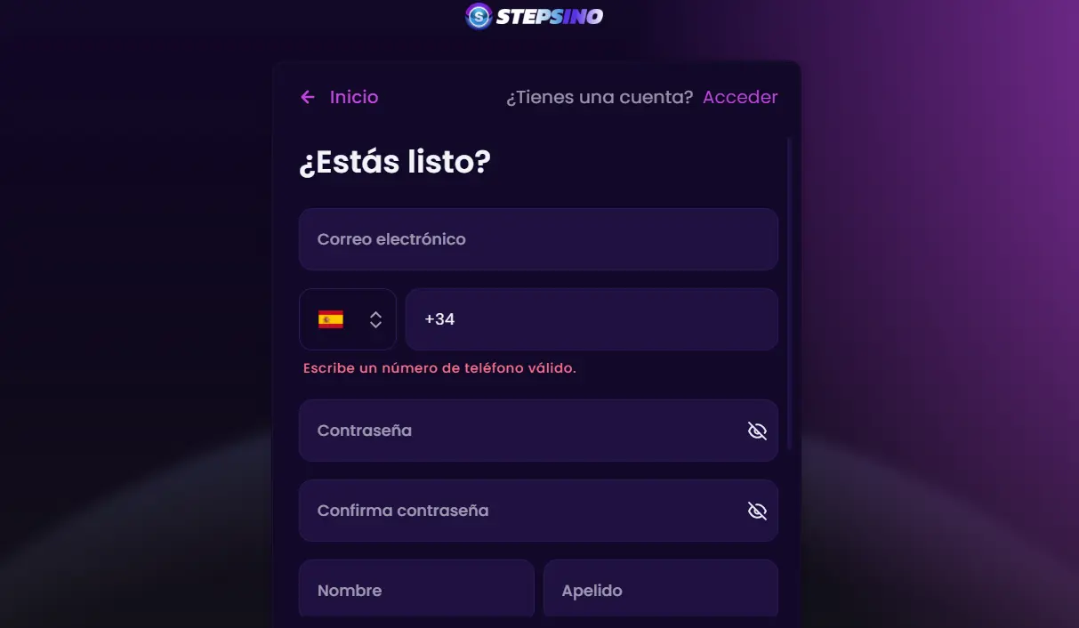 stepsino casino registrarse