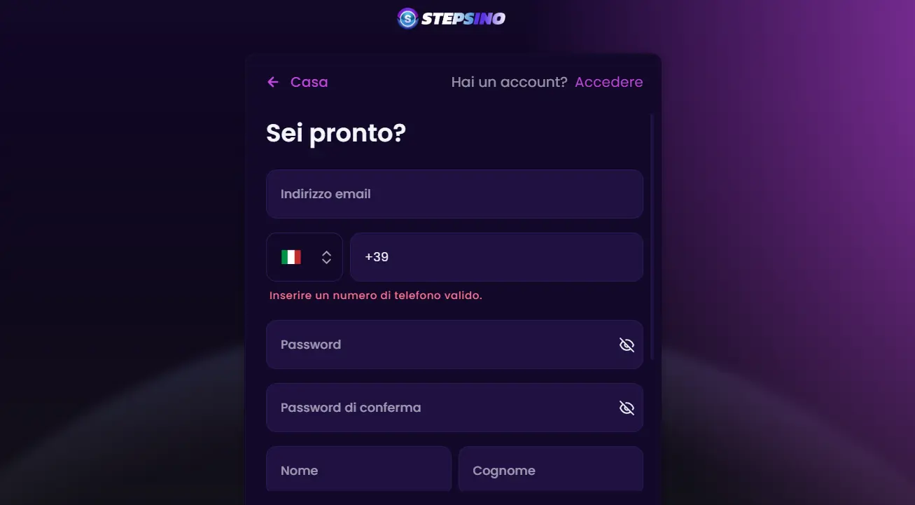 stepsino casino registrati