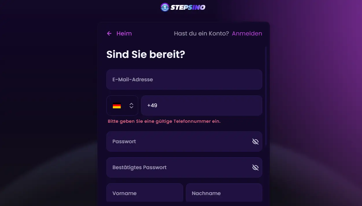 stepsino casino registrieren