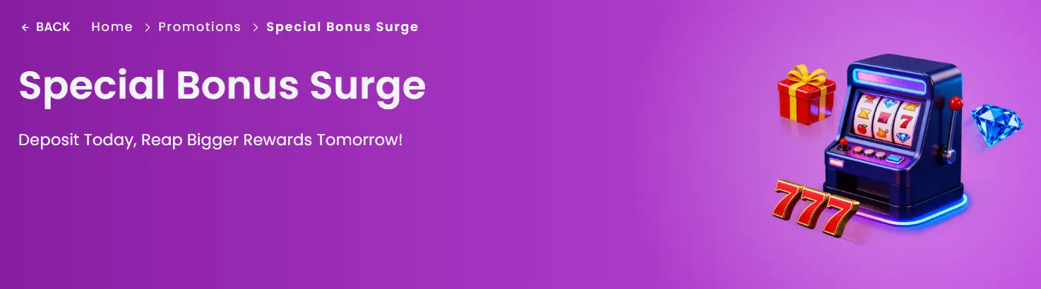 stepsino casino special bonus surge