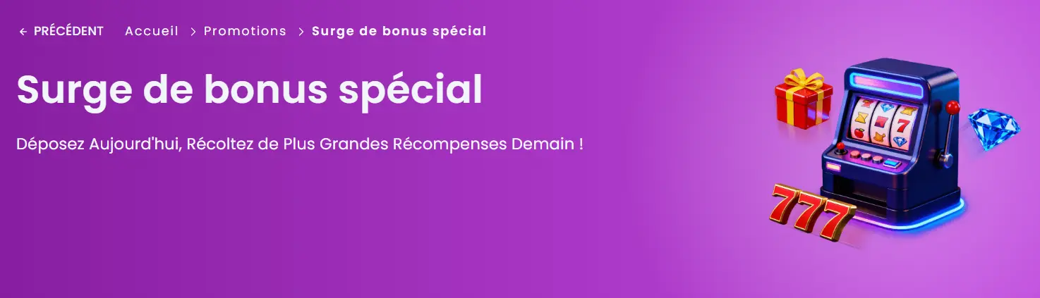 stepsino casino surge de bonus spécial
